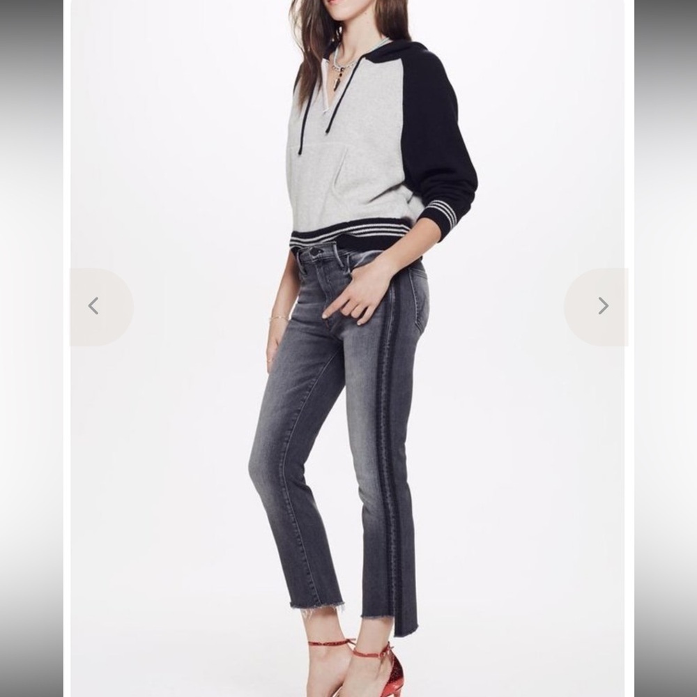 MOTHER Insider Crop Step Fray in Miss Moody Two Shoes Racer Wash